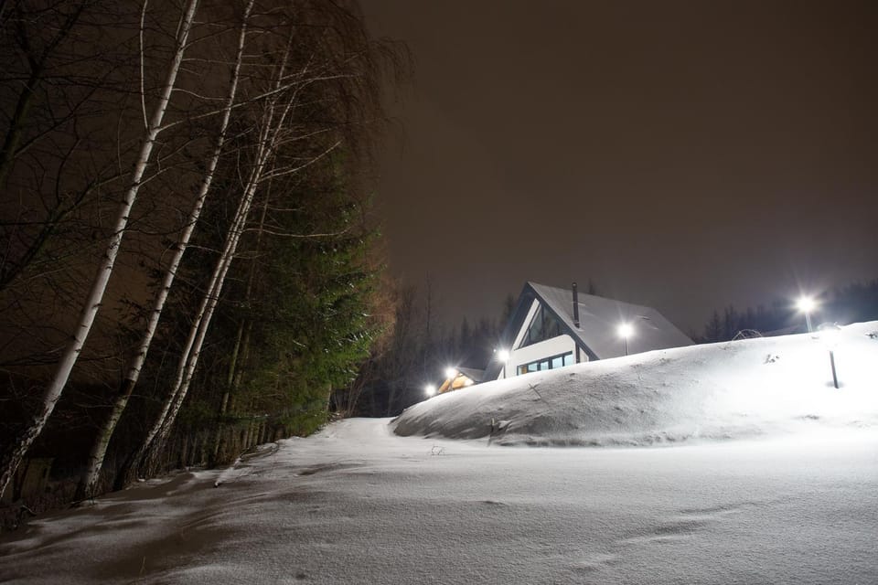 Property building, Night, Natural landscape, Winter