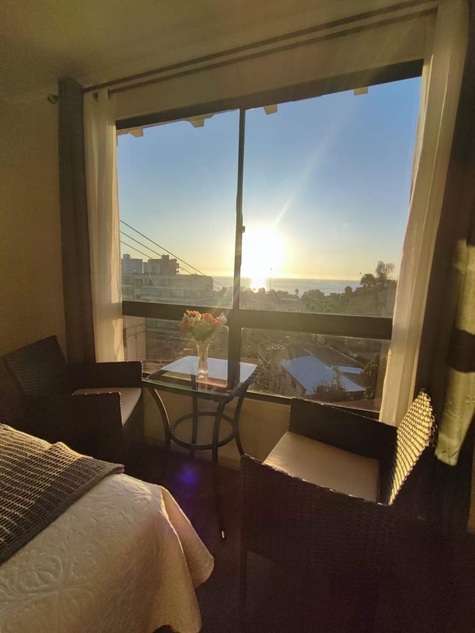 Bed, Natural landscape, View (from property/room), Photo of the whole room, Bedroom, Sunset
