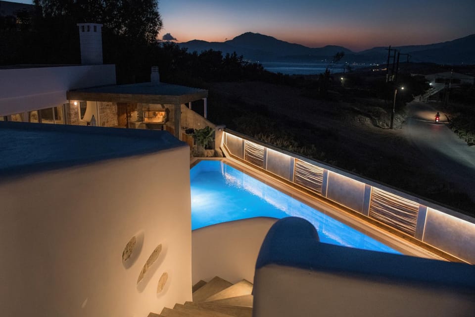 Night, Pool view, Swimming pool