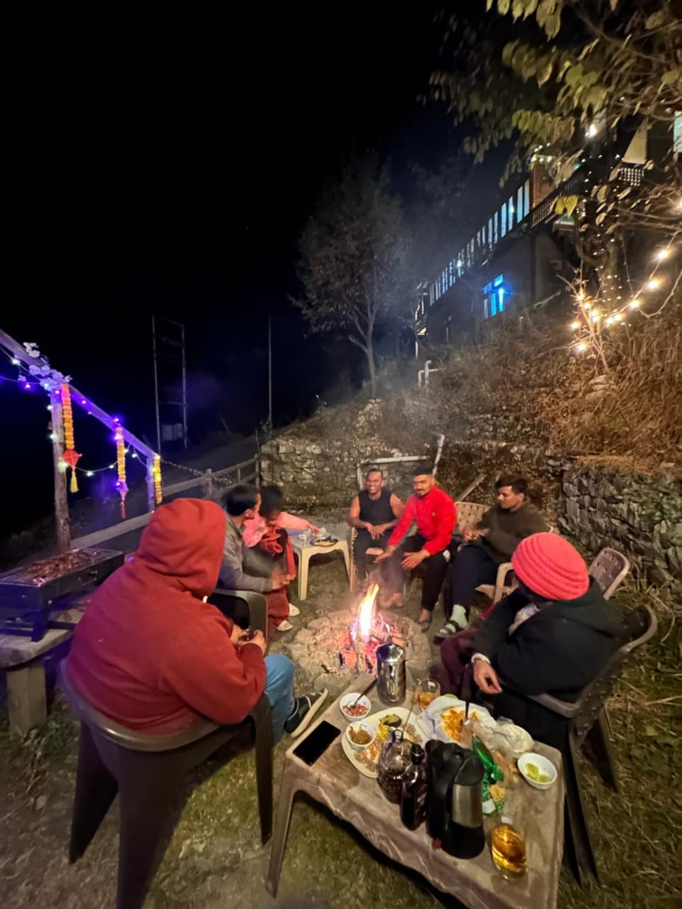 Night, People, BBQ facilities, group of guests