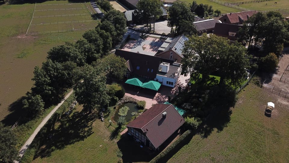 Property building, Natural landscape, Bird's eye view, Garden
