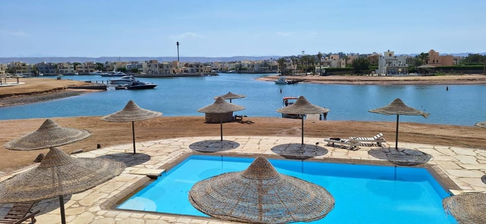 Patio, Natural landscape, Lake view, Pool view, River view, Sea view, Swimming pool, sunbed