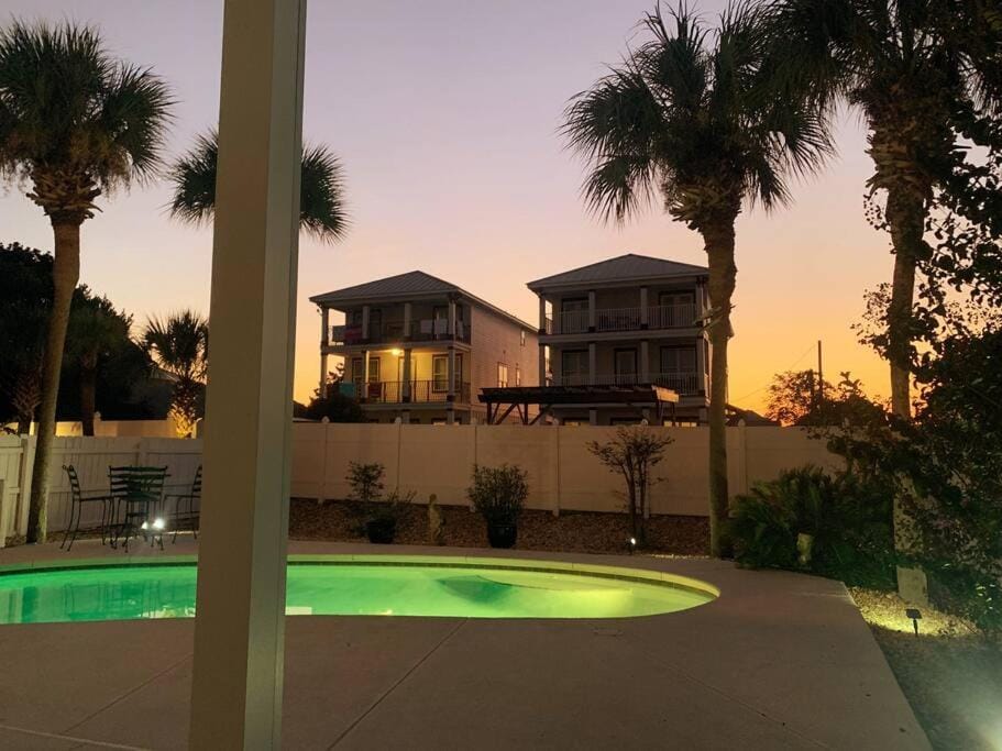 Swimming pool, Sunset