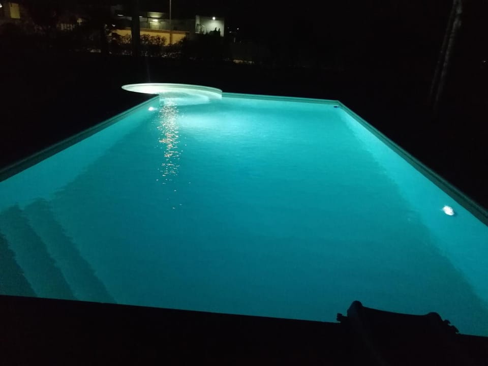 Night, Pool view, Swimming pool