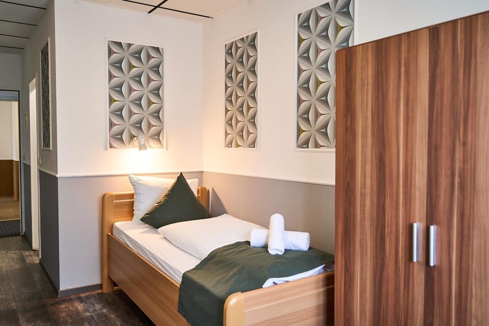 Bed, Photo of the whole room, Bedroom, towels, wardrobe