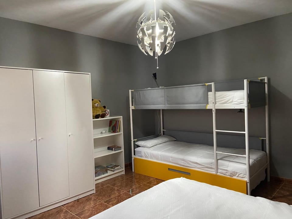 Bed, Photo of the whole room, Bedroom, bunk bed, wardrobe