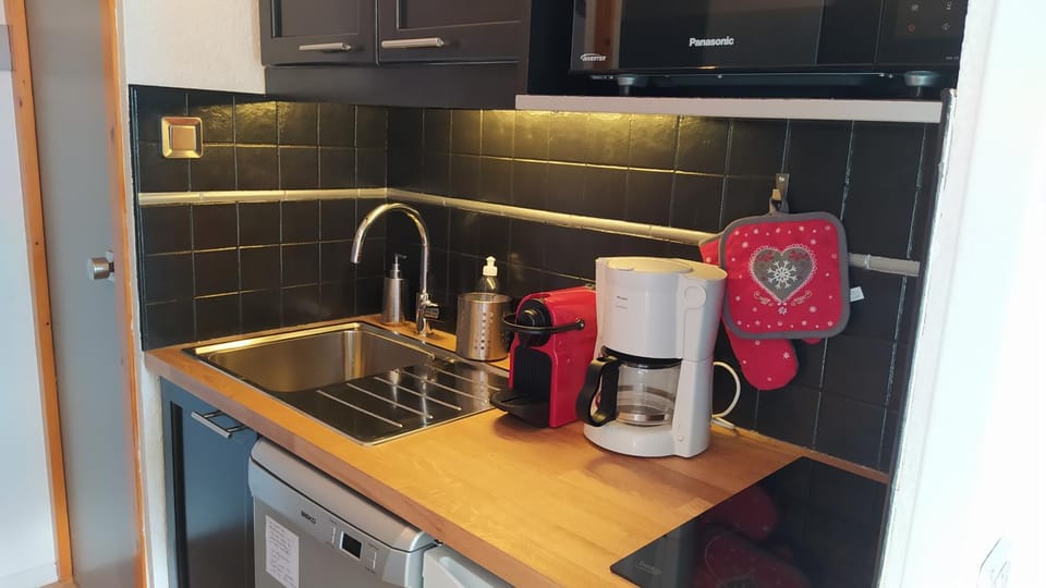 PARADISKI-BELLE PLAGNE, Altitude 2050m, APPART skis aux pieds 4 personnes Apartment in Mâcot-la-Plagne