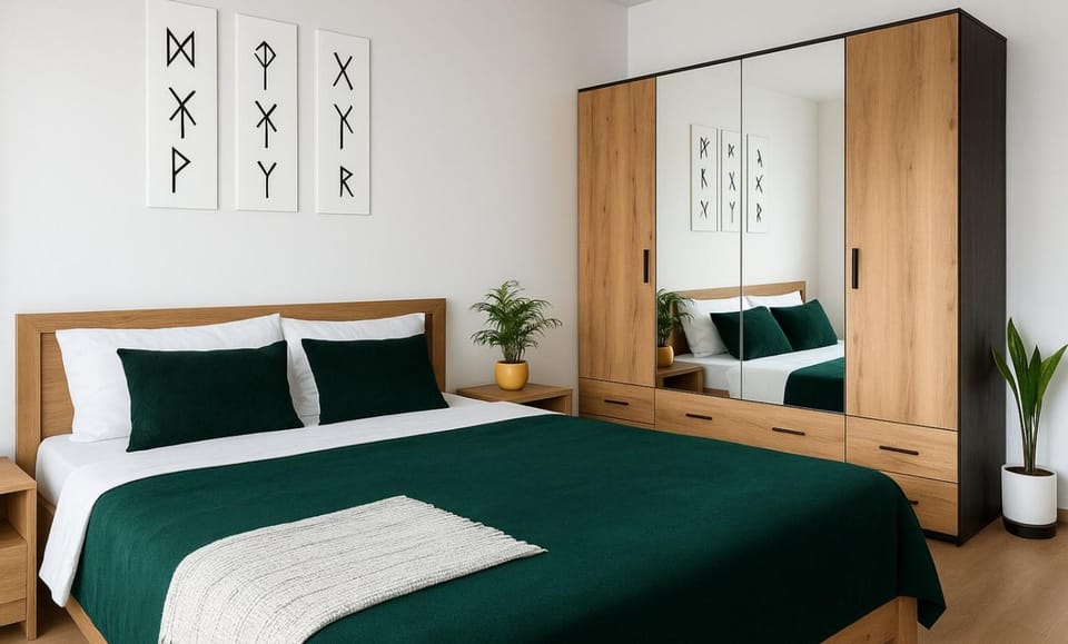 Bed, Photo of the whole room, wardrobe