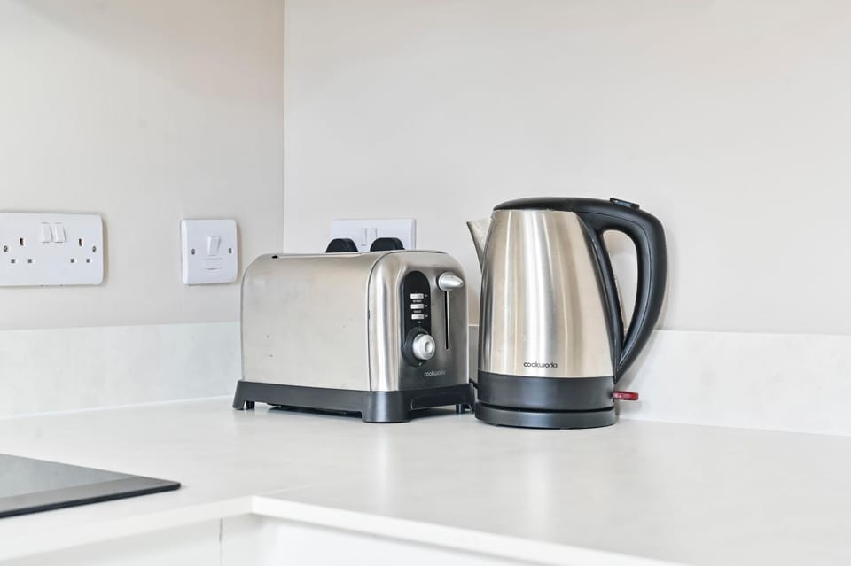 Kitchen or kitchenette, toaster