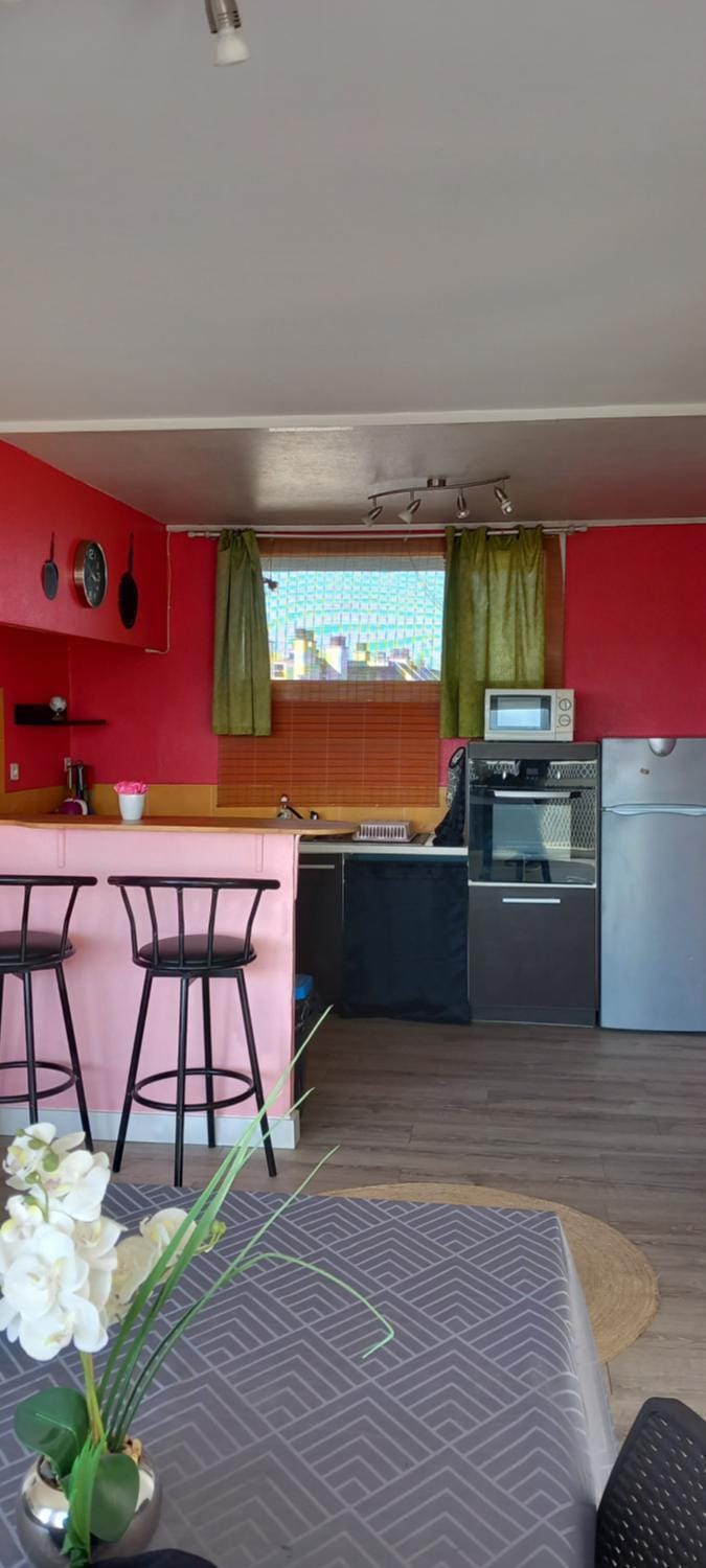 Kitchen or kitchenette, minibar, oven