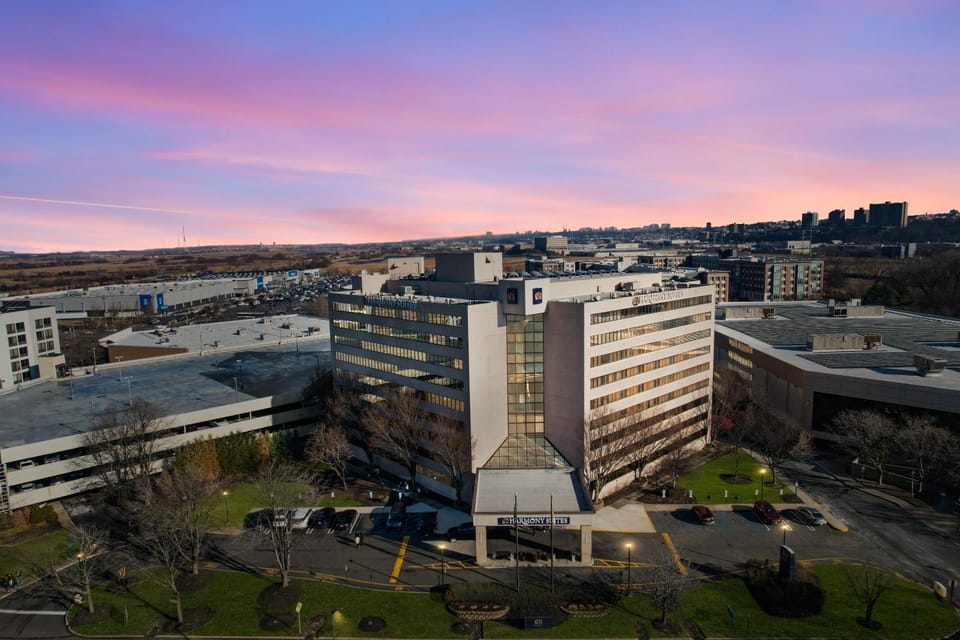 Property building, Bird's eye view, Sunset