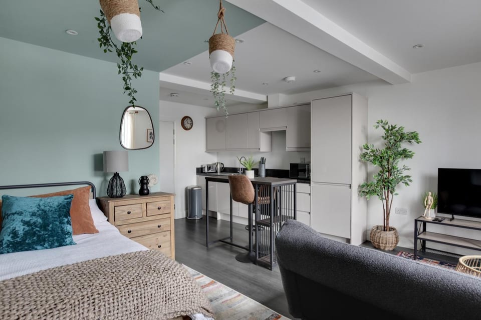 Kitchen or kitchenette, Living room, Dining area, Bedroom