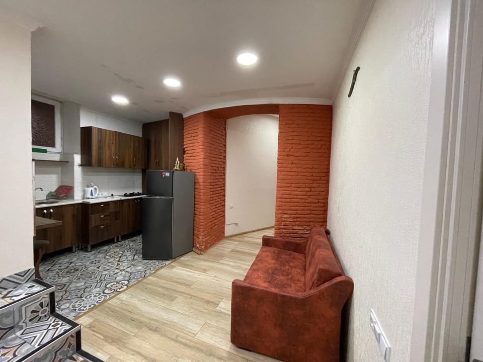 Kitchen or kitchenette, Living room, Seating area