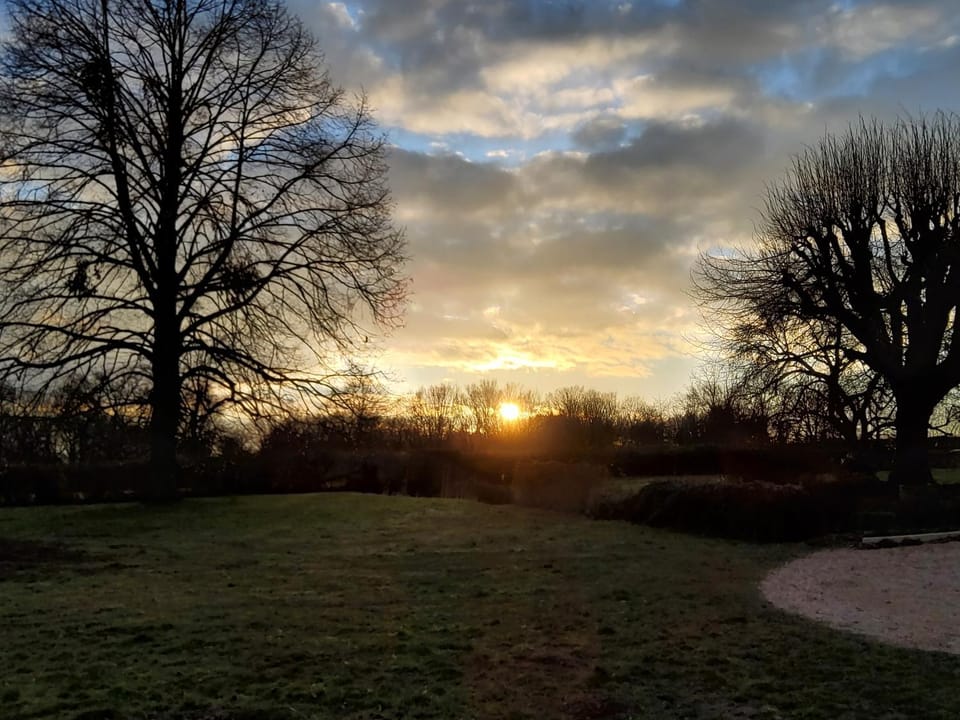 Natural landscape, Winter, Sunset
