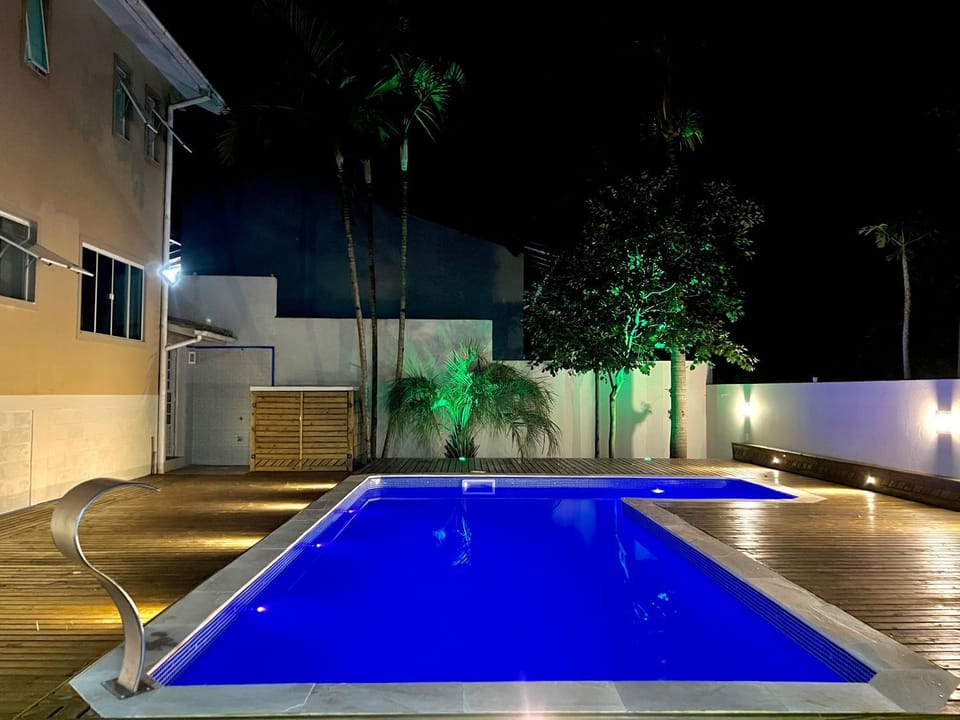 Night, Pool view, Swimming pool