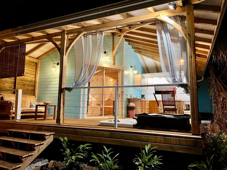 Property building, Patio, Night, Balcony/Terrace, Seating area