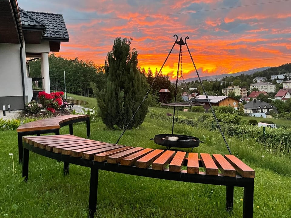 Property building, View (from property/room), City view, Garden view, Sunset