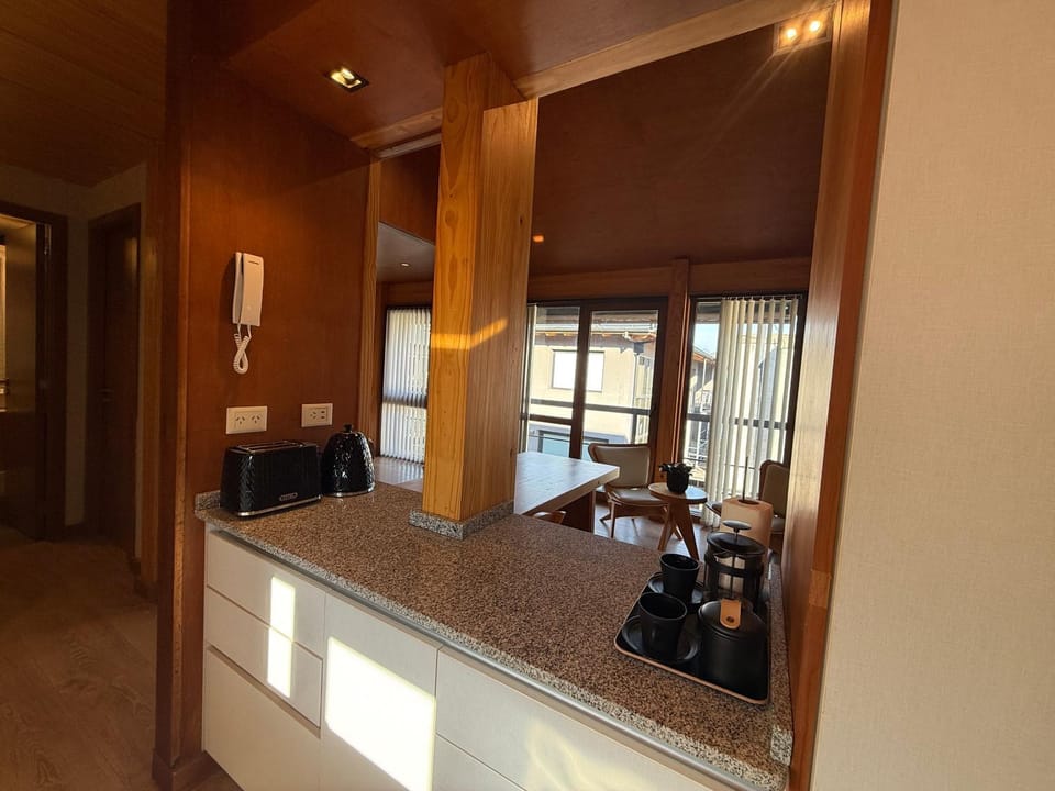 Kitchen or kitchenette, toaster