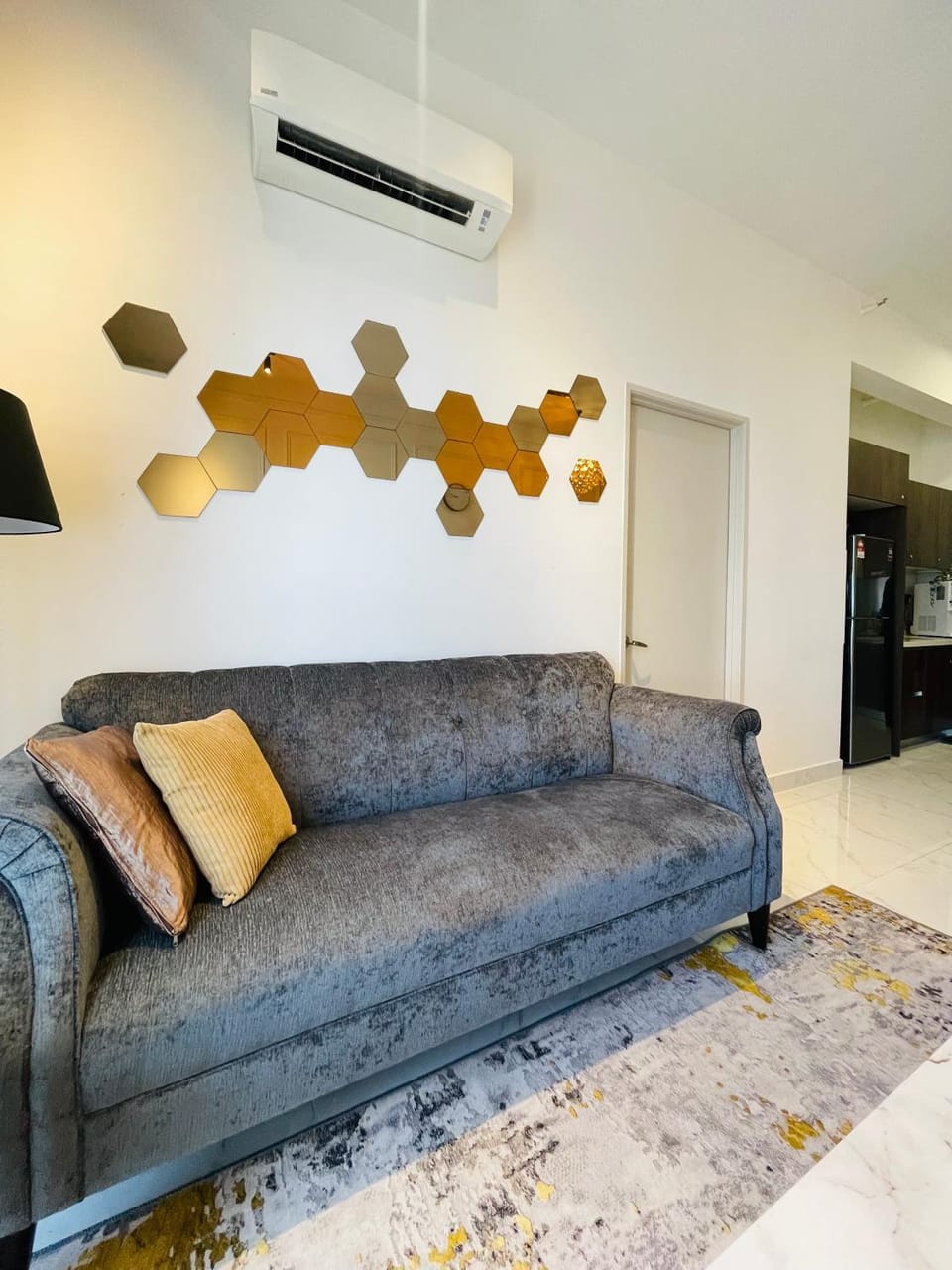 Living room, Seating area, air conditioner