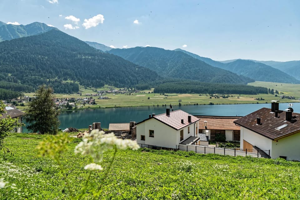 Property building, Natural landscape, Lake view, Mountain view
