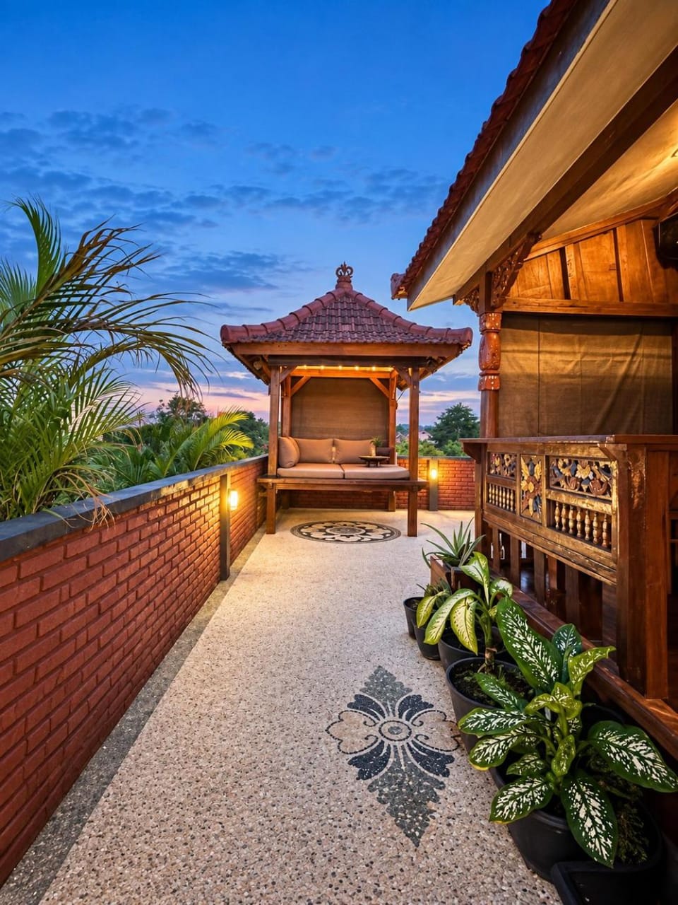 Night, Balcony/Terrace, Garden view