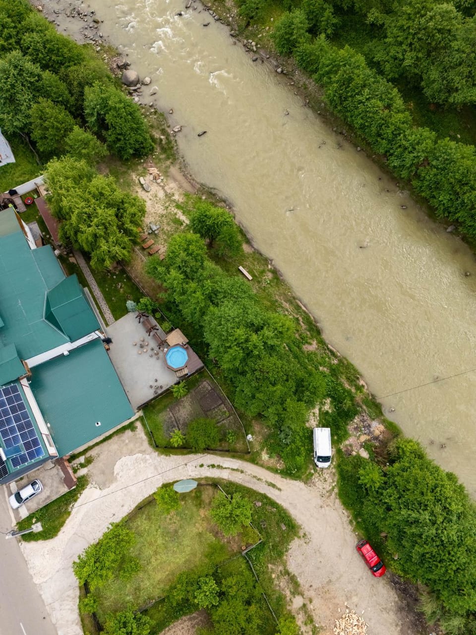 Day, Natural landscape, Bird's eye view, River view