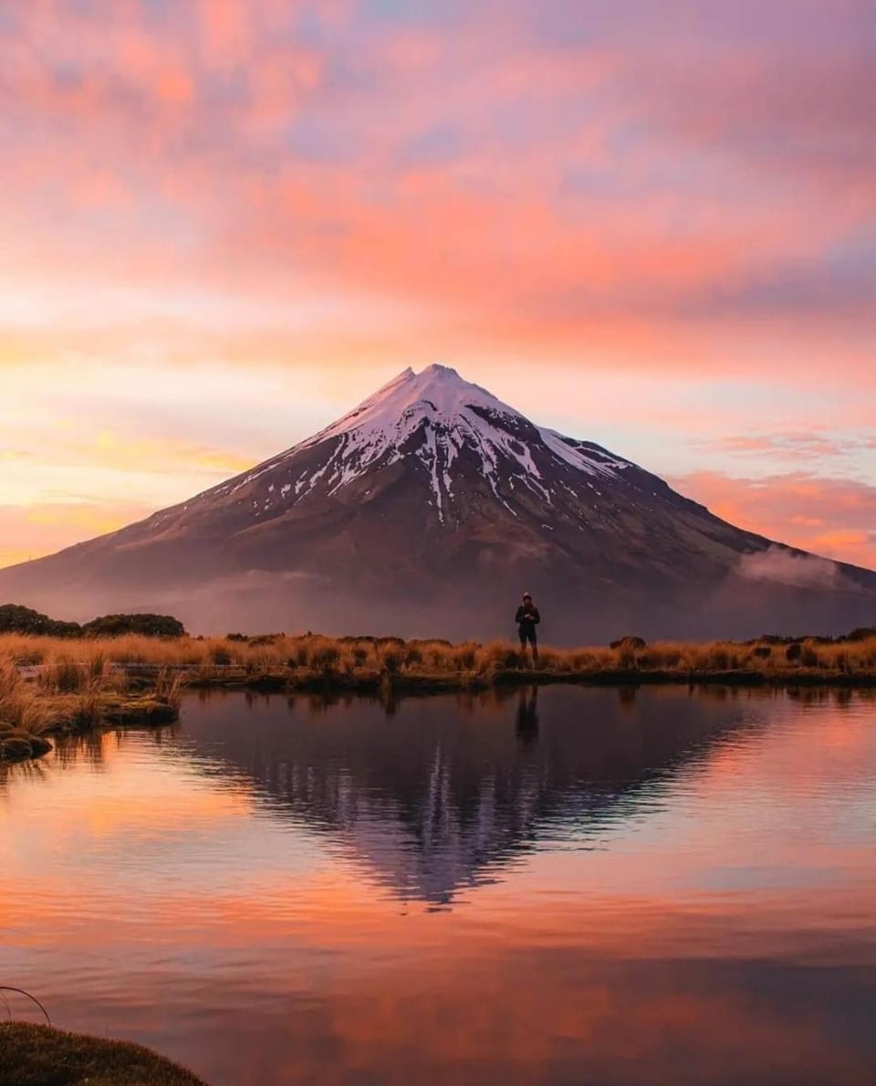 Natural landscape, Lake view, Mountain view, Sunset