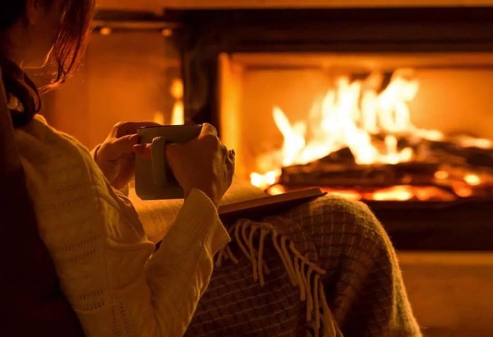 Winter, fireplace, heating