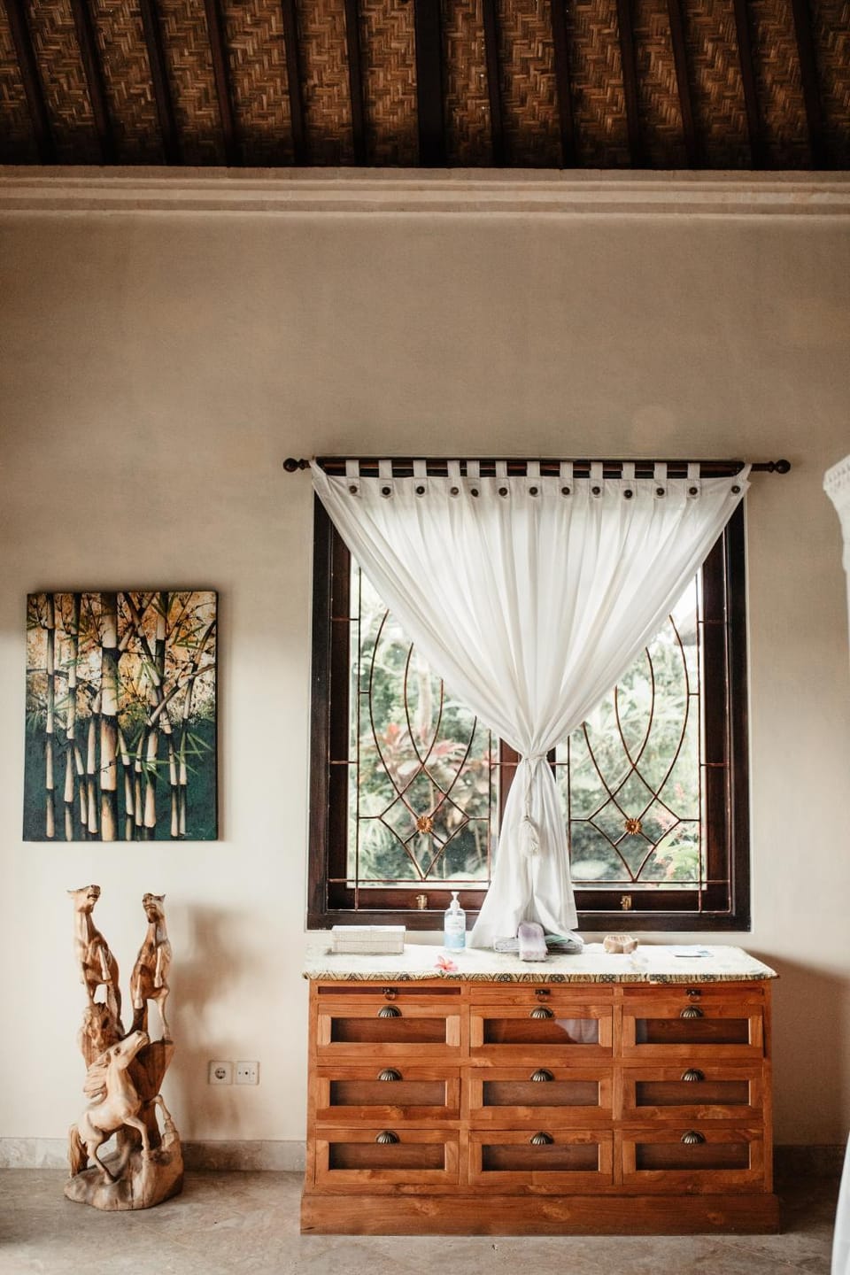 Bedroom, Garden view, wardrobe
