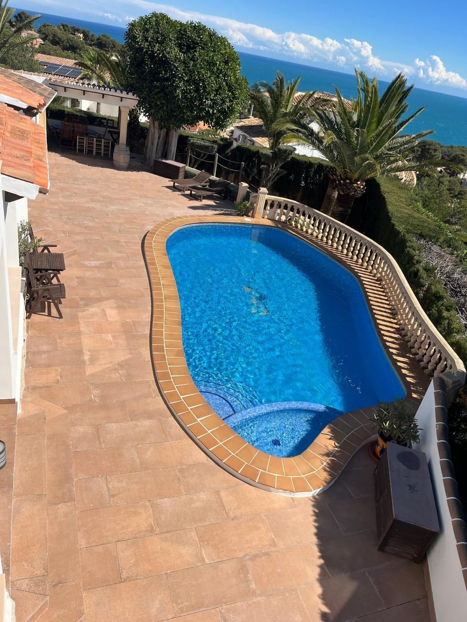 Property building, Living room, Swimming pool