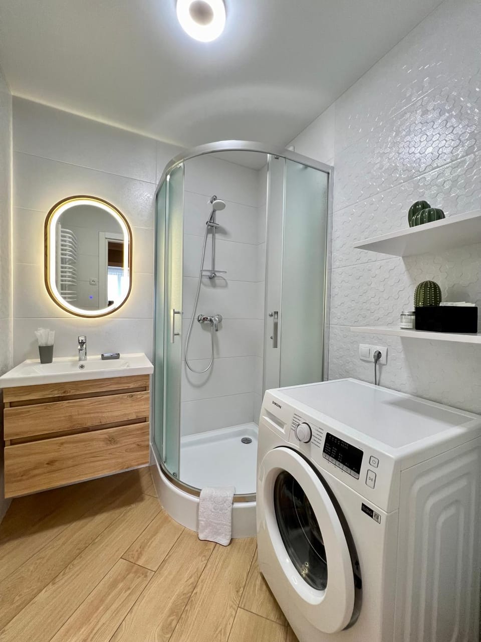 Shower, washing machine