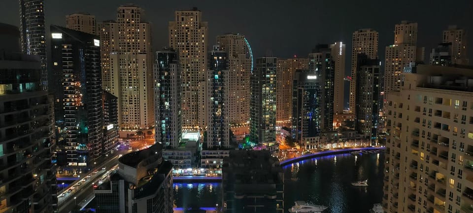 Night, Bird's eye view, City view, River view