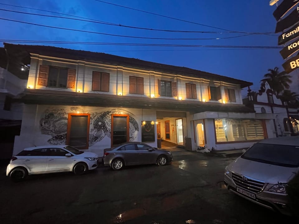 Property building, Night, Parking