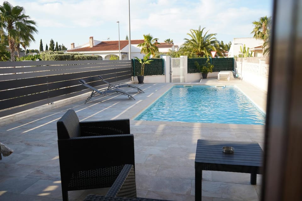Patio, Day, Pool view