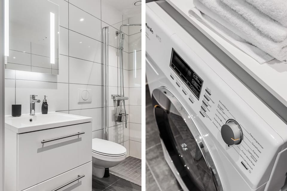 Shower, Bathroom, washing machine