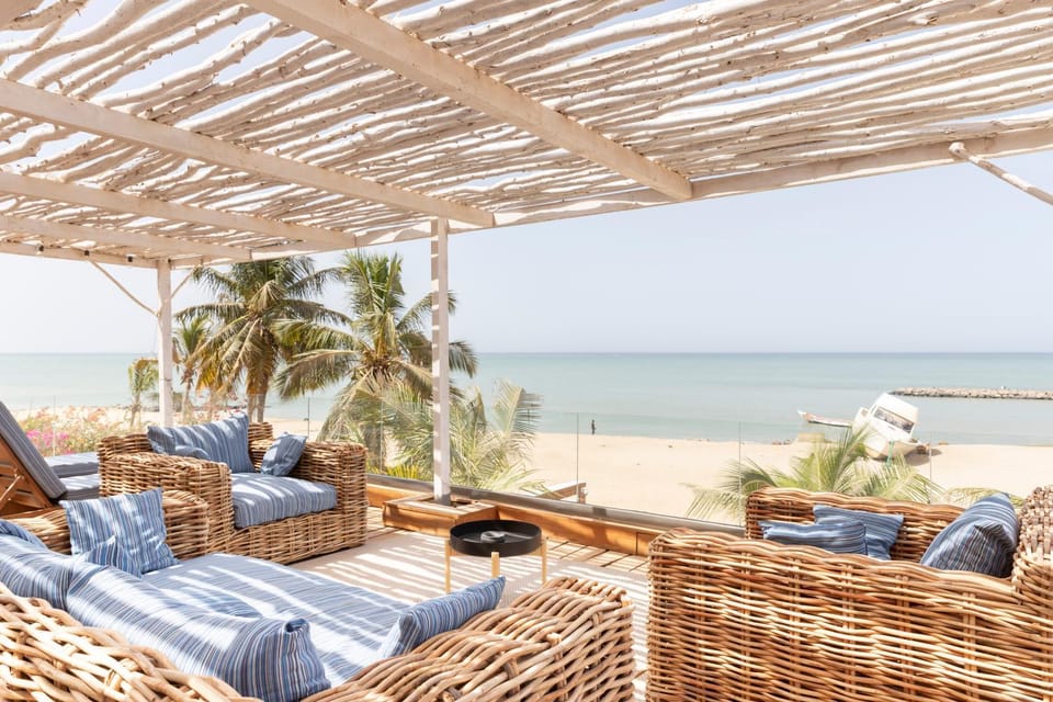 Patio, Day, Natural landscape, View (from property/room), Balcony/Terrace, Seating area, Beach, Sea view, sunbed
