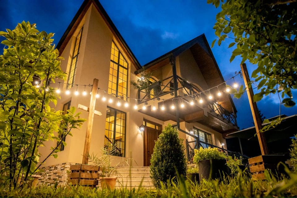 Property building, Night, Garden