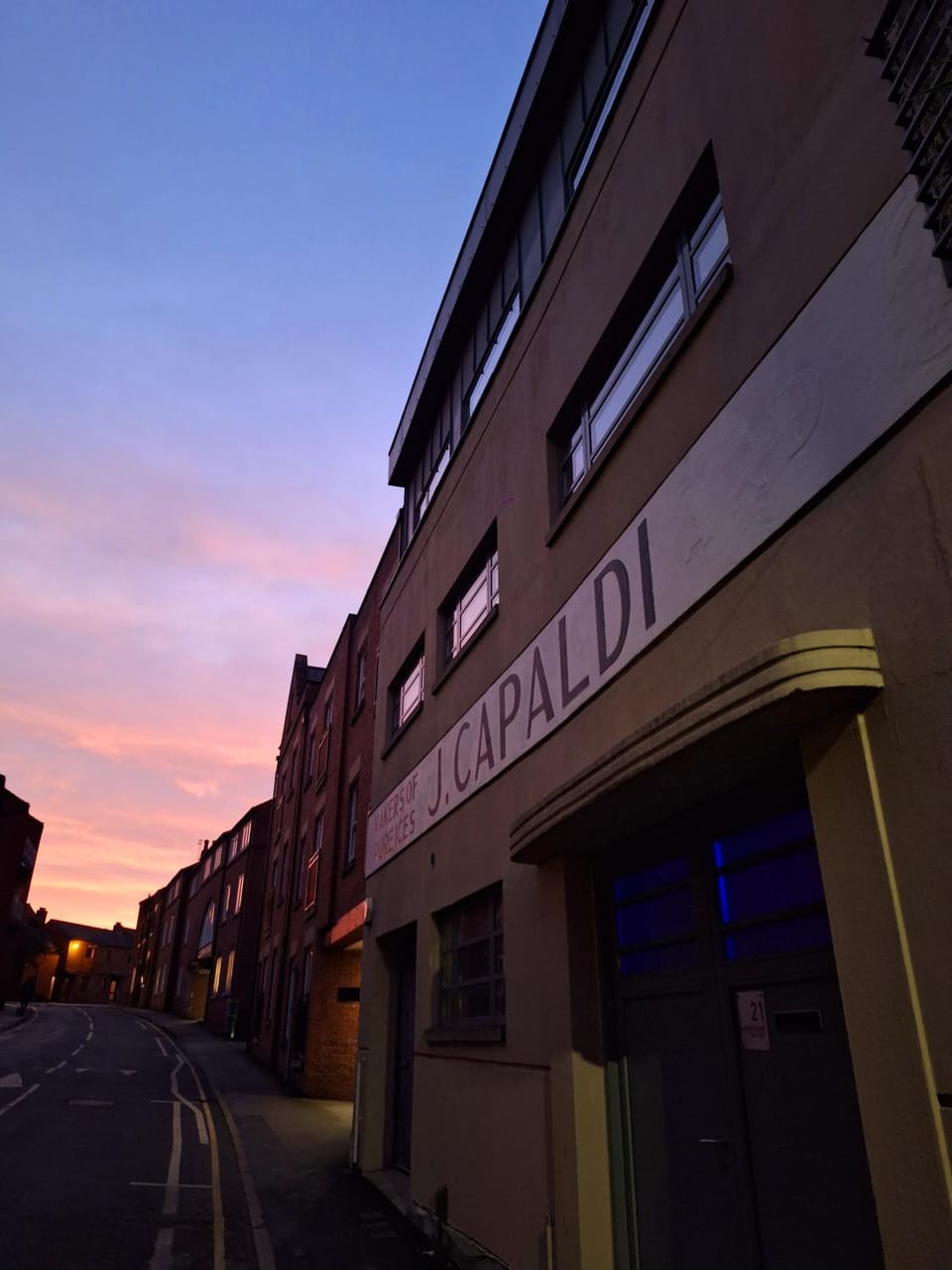 Property building, Street view, Sunset