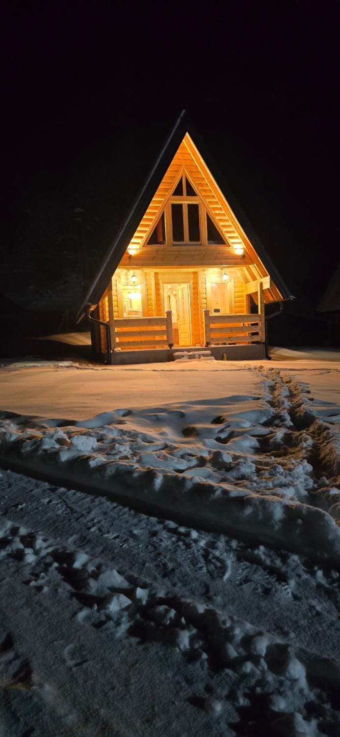Property building, Night, Natural landscape, Winter