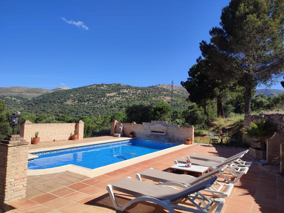 Swimming pool, sunbed