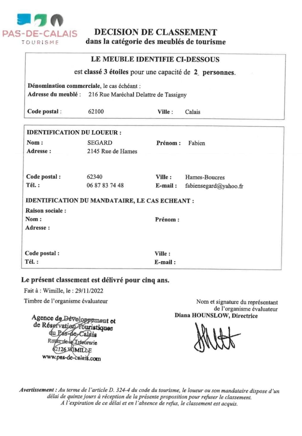 Studio vue sur mer classé 3 étoiles, Calais Apartment in Calais