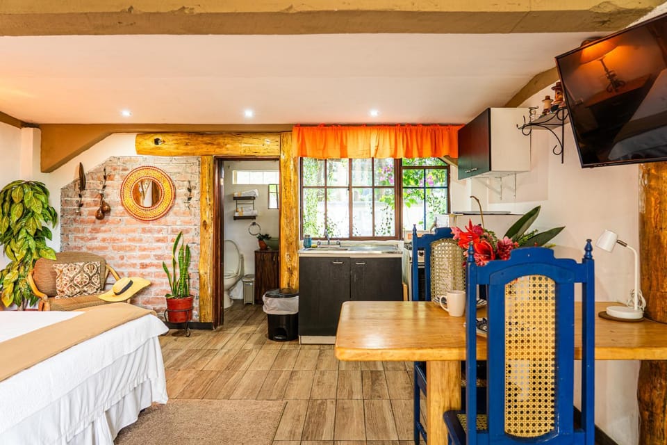 Bed, TV and multimedia, Kitchen or kitchenette, Bedroom
