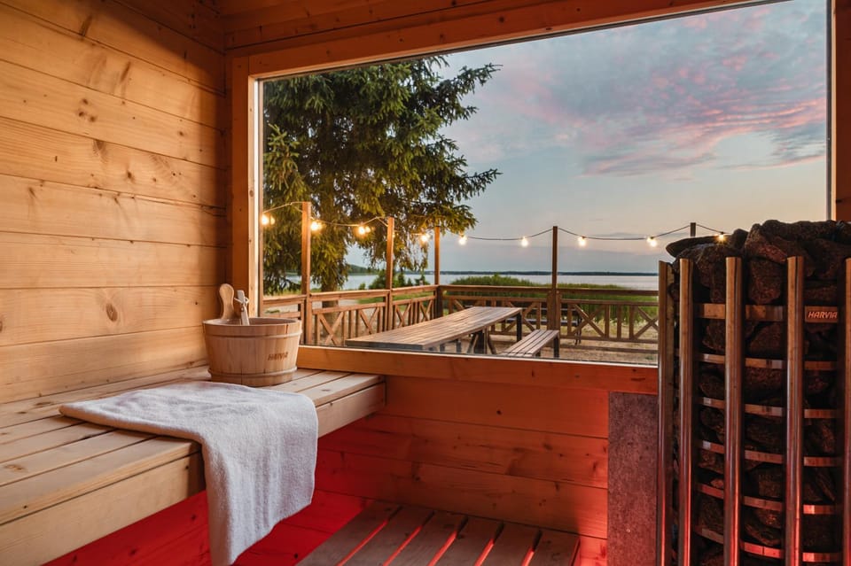 Sauna, Lake view, towels