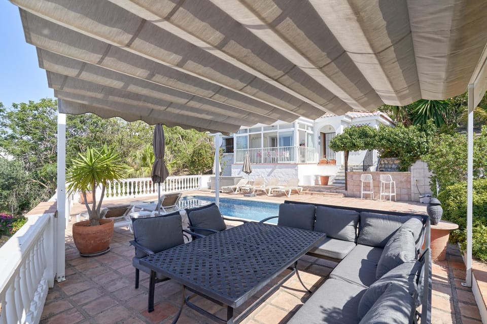 Property building, Living room, Swimming pool