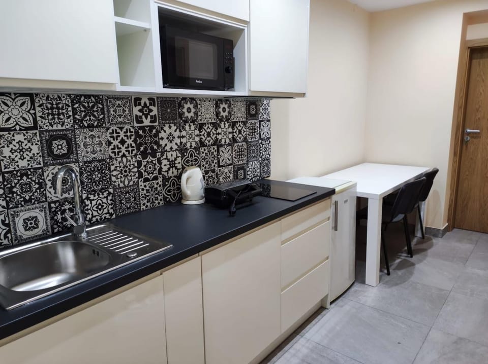 Kitchen or kitchenette, minibar, stove, kitchen