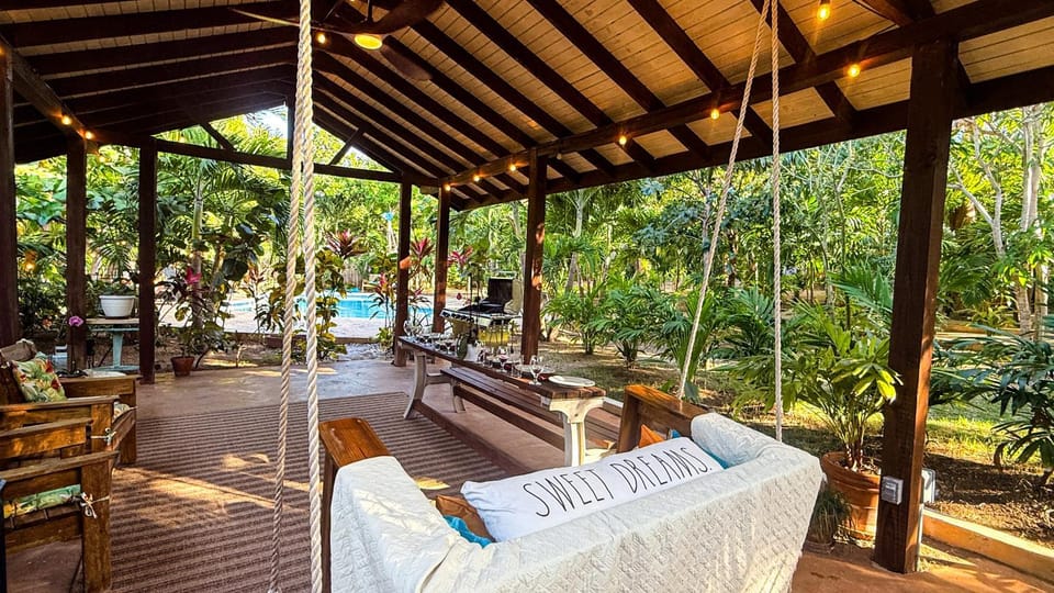 Patio, Spring, Day, Natural landscape, Garden, Garden view, Pool view, Swimming pool, sunbed