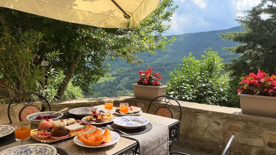Natural landscape, Mountain view, Continental breakfast