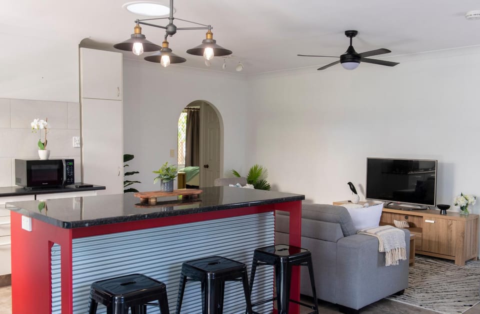 Living room, kitchen