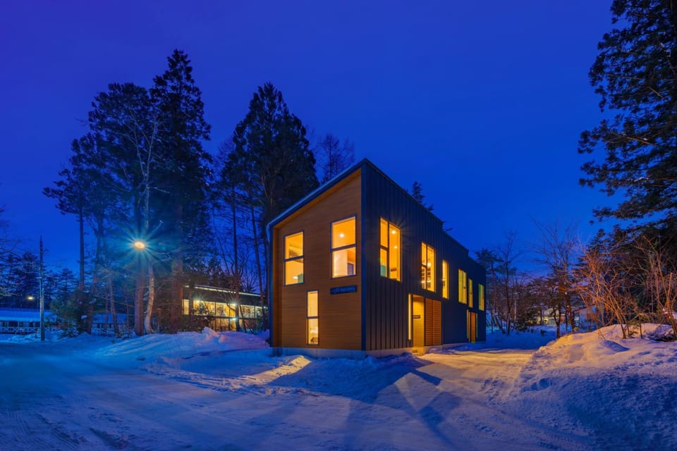 Property building, Night, Winter