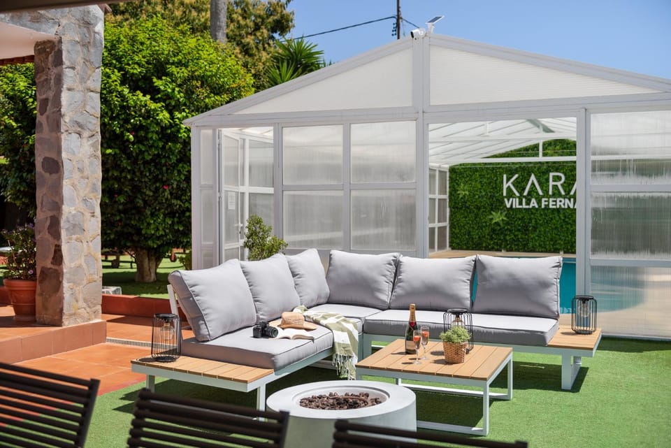 Patio, Day, Garden, Seating area, Garden view, Pool view